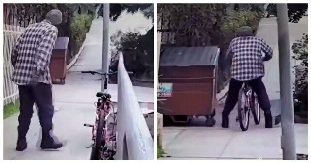 Попытка мужчины украсть велосипед