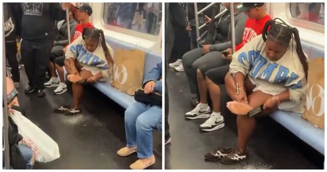 Мерзкое зрелище в метро Нью-Йорка