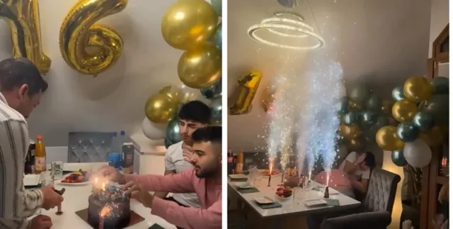 Взрывная вечеринка: мужчины подожгли свечи на торте, которые оказались фейерверками