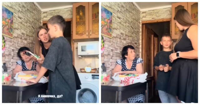 Мальчик расстроился, получив карандаши и тетрадки вместо ноутбука