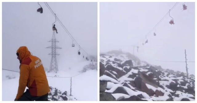 На Эльбрусе произошла авария на канатной дороге