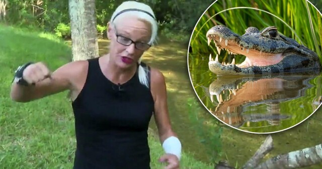 Женщина голыми руками отбила щенка от полутораметрового аллигатора
