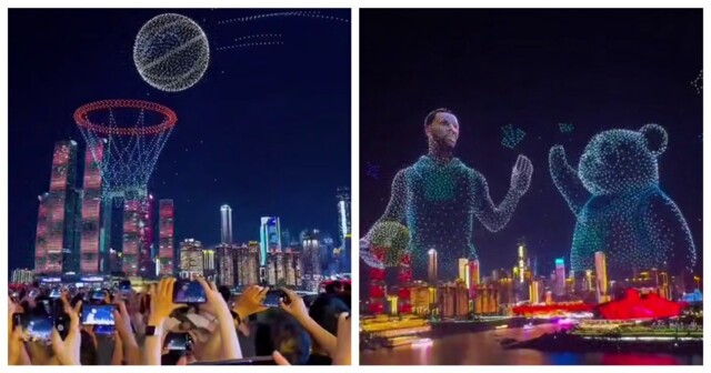 Эффектное шоу дронов прошло в Китае