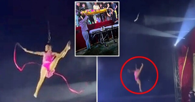 Воздушная гимнастка сорвалась с высоты во время номера
