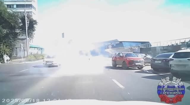 Мото ДТП в Красноярске "По классике"