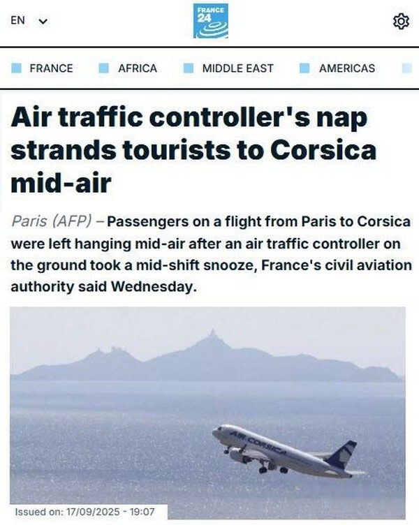 Самолет, летевший из Парижа на Корсику, долго не мог приземлиться