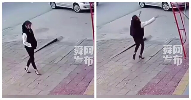 Девушка на каблуках спешит на помощь