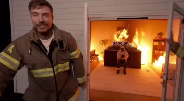 MrBeast устроил экстремальный челлендж: участник оказался в «горящей» комнате ради $500 000