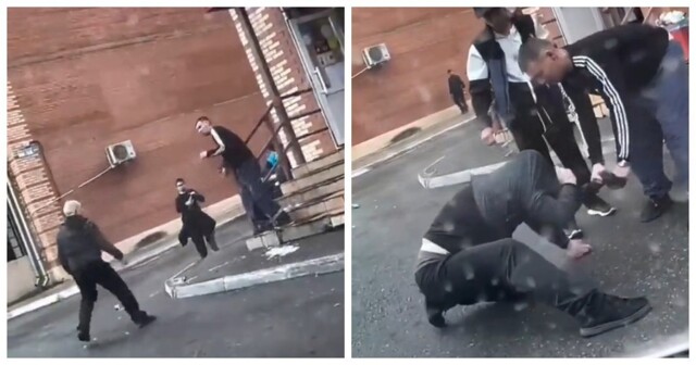 Нетрезвые мужчины устроили драку из-за кассирши