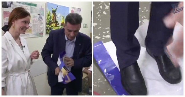 «Нам надо женщин беременных»: в Екатеринбурге чиновник Минздрава сорвал и растоптал плакат о способах контрацепции