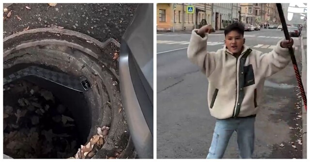 Юный хоккеист вытащил ключи из люка