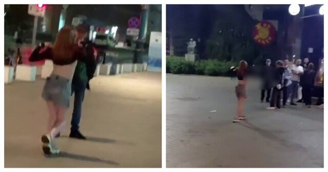 Девушка показывала грудь прохожим в Воронеже