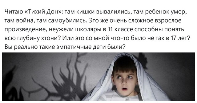 Читать "Тихий Дон" в школе или нет: пользователи обсудили тёмную сторону русской классики и её воздействие на школьников