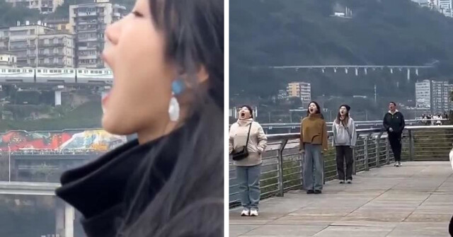 В Чунцине туристы «едят поезд»: новая фототрадиция покоряет соцсети