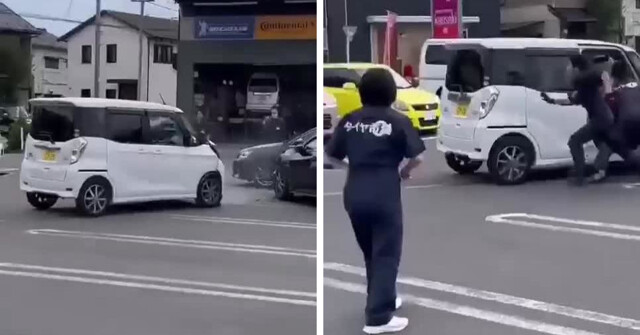 В Японии 87-летний водитель устроил хаос на парковке СТО