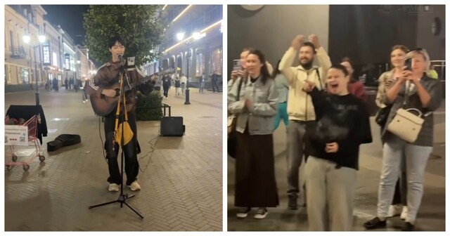 Турист из Китая спел на улице Казани и неожиданно завоевал внимание прохожих