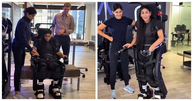 В США девушка впервые за 10 лет смогла пойти после аварии с помощью экзоскелета