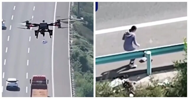 Дрон полиции доставил шоколад водителю с упавшим сахаром