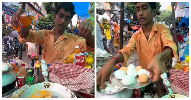 В Индии готовят омлет на газировке: турист в шоке от необычного блюда