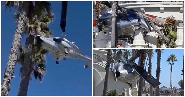 Вертолёт рухнул возле пляжа в Калифорнии