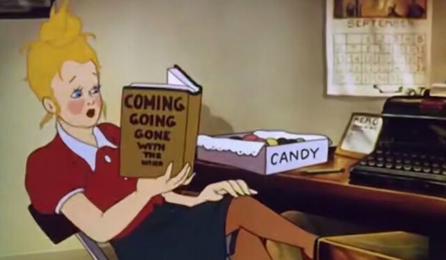 Как в 1940-м году изображали рабочий день офисной сотрудницы