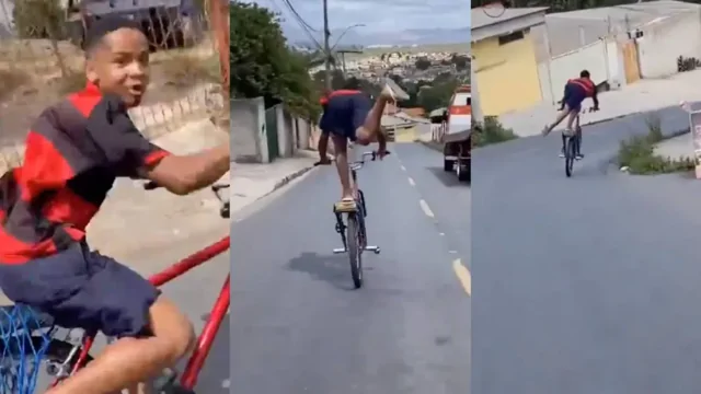 Велосипедист врезался в стену, забыв повернуть