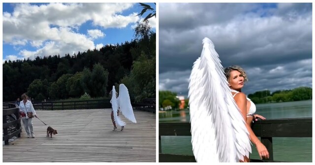 Пёс встретил "дичь" у водоёма