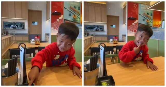 Мальчик впервые пробует васаби