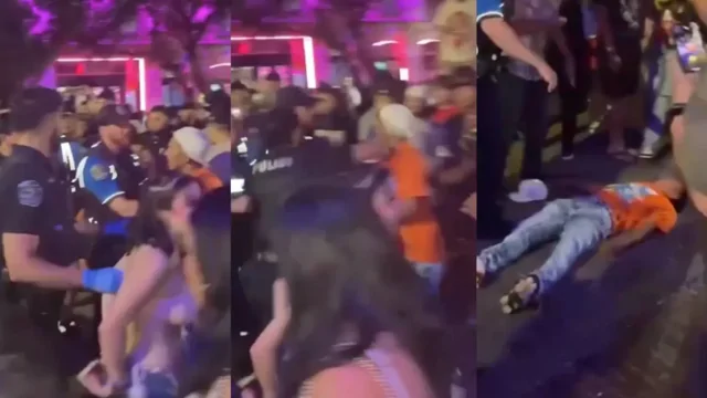 Полицейский ударил парня во время стычки на улице