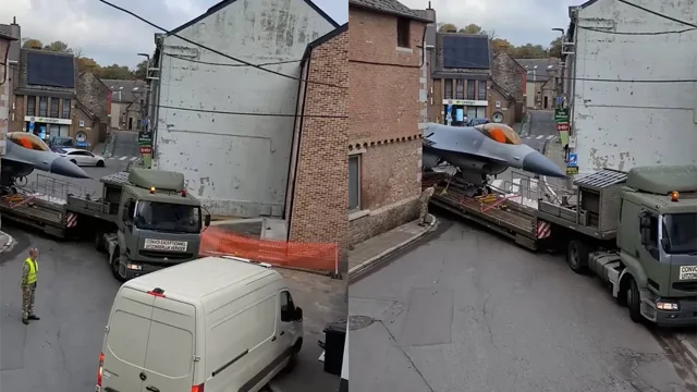 Миссия по земле: транспортировка F-16 удивила жителей Бельгии