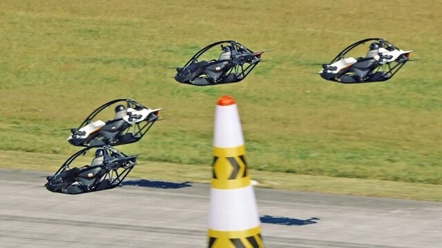 Воздушные гонки на одноместных мультикоптерах