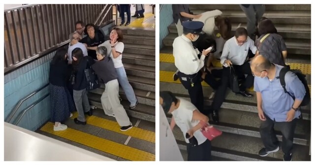 В Японии пассажиры метро схватили пожилого извращенца