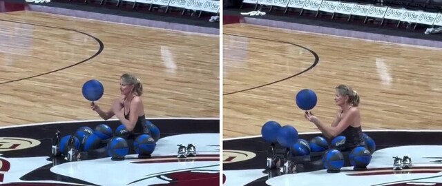 Девушка установила мировой рекорд: 10 баскетбольных мячей вращаются одновременно