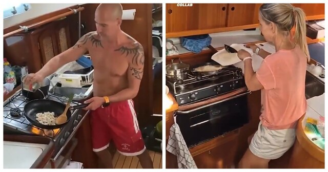 Как готовят еду на яхтах во время шторма