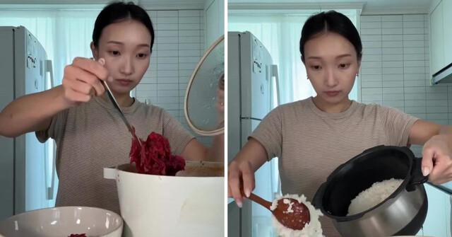 Корейский способ есть борщ с рисом