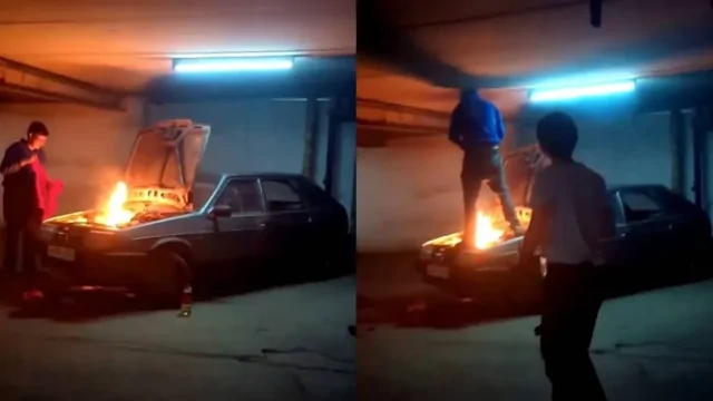 Этот парень знает толк, как бороться с возгоранием