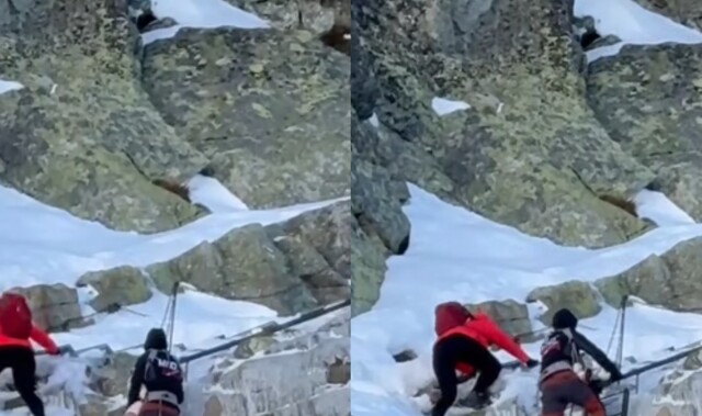 Семейная пара поднялась на самую высокую гору Польши с младенцем