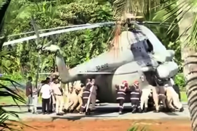 Вертолет с президентом Индии увяз в незастывшем асфальте