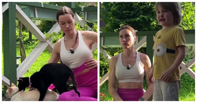 Девушка пыталась записать видео с йогой, но всё пошло не по плану