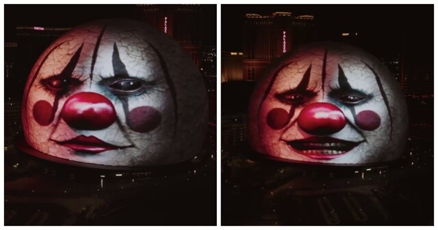 Огромное лицо клоуна в Лас-Вегасе