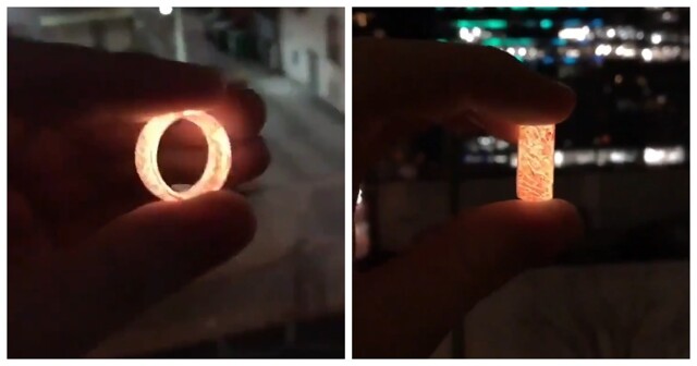 Кольцо из эпоксидной смолы с эффектом фосфоресценции