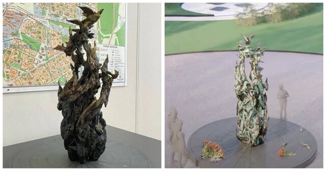 В Санкт-Петербурге показали памятник, посвящённый погибшим от коронавируса