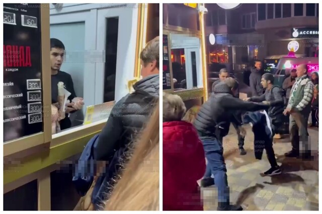 "Эй, коза, ты чего делаешь?": в Краснодаре покупатель подрался с поваром из-за шаурмы