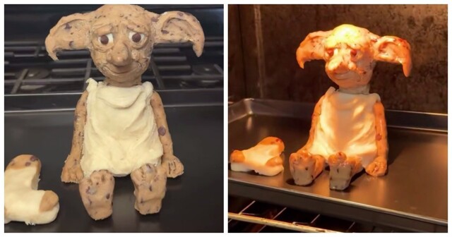 Девушка хотела испечь печенье в виде Добби, но что-то пошло не так