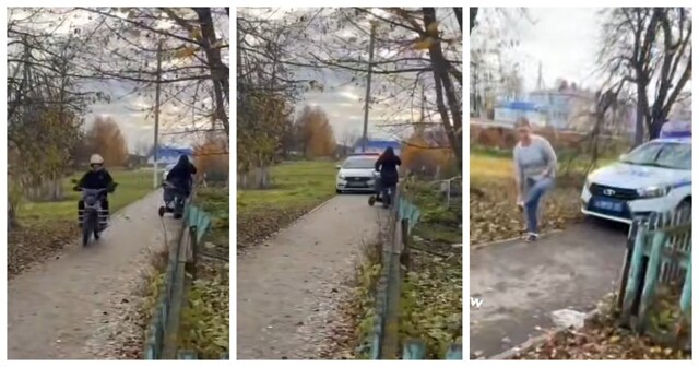 В Чувашии местная жительница помешала задержанию питбайкера⁠⁠