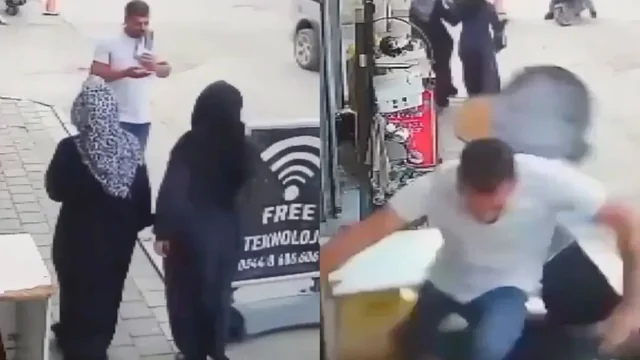 В Турции пешеход чудом спасся, отпрыгнув от несущегося автомобиля