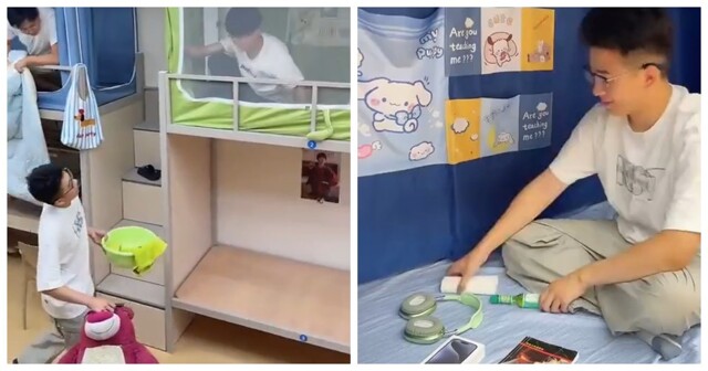 Китайский студент показал, как обустроил своё спальное место в общежитии