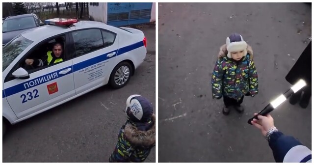 Мальчик попросил полицейских включить мигалки