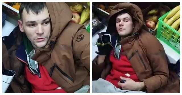 Разнёс парковку, сорвал камеру и улёгся на фрукты