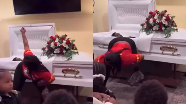Женщина станцевала тверк у гроба